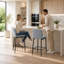 Upholstered Bar Stool with Steel Frame