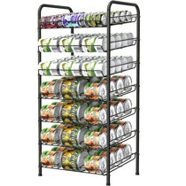 Fuleadture 3 Tier Can Organizer Storage Rack Stackable Freestanding Pantry Holder Holds 42 Cans for Kitchen Cabinet in Silver, Size: 10.75