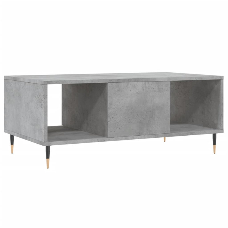 Ceda Four Leg Coffee Table with Storage, Concrete Grey