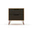 Table de chevet 2 tiroirs Mid-Century grise Rockefeller-951335393