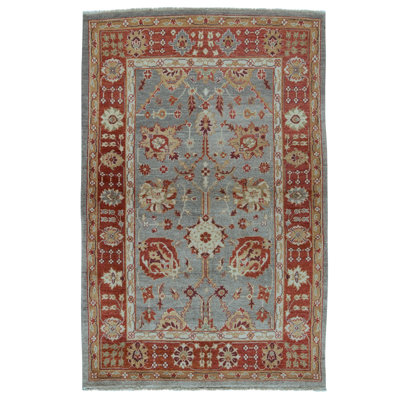Tapis gris et ambre noué à la main de haute qualité