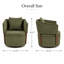 Fauteuil demi-tonneau pivotant de 25,6 po de largeur avec rangement caché et coussin lombaire-1726041434