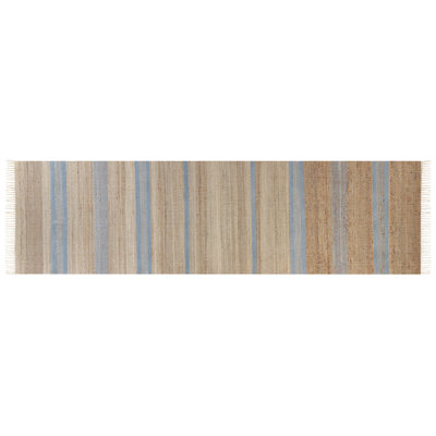 Hurdsfield Runner 80 cm x 300 cm Striped Jute / Sisal Hand Woven Dhurrie