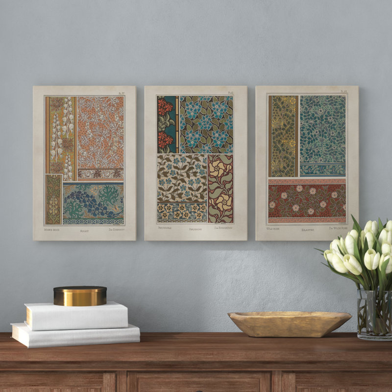 " Nouveau Decorative X " 3 - Pieces, 18" H x 36" W x 1" D