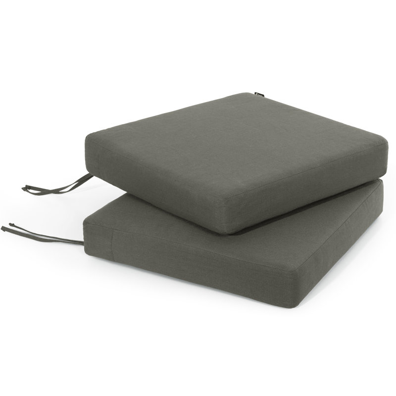 Outdoor Cushion Set of 2, Rainproof & 3-Year Fade Resistant Patio Furniture Cushions with Removable Cover and Adjustable Ties for Garden