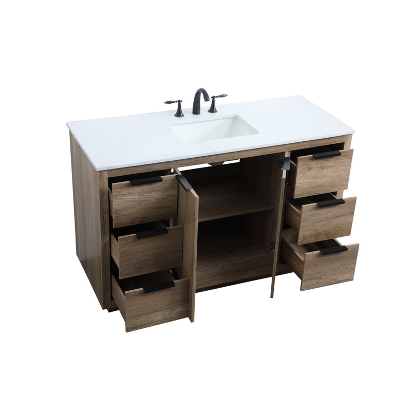 Ensemble de meuble-lavabo simple 54 po Broadlands, Chêne naturel