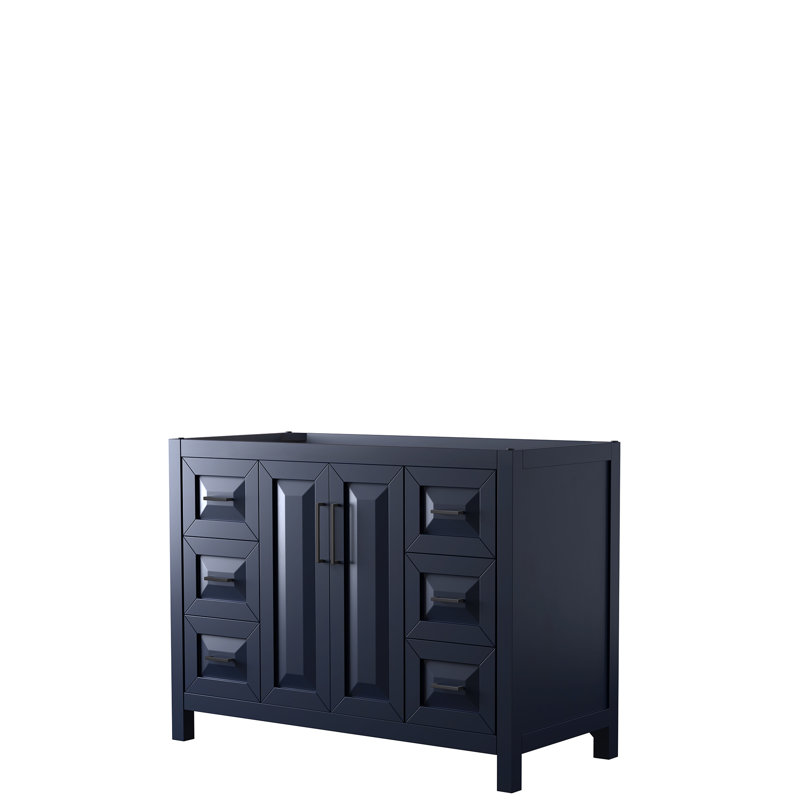 Daria 47'' W Single Bathroom Vanity Base, Dark Blue/Matte Black