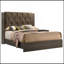 Grand lit pour chambre à coucher, gris, tête de lit, lit en bois d'hévéa moderne,