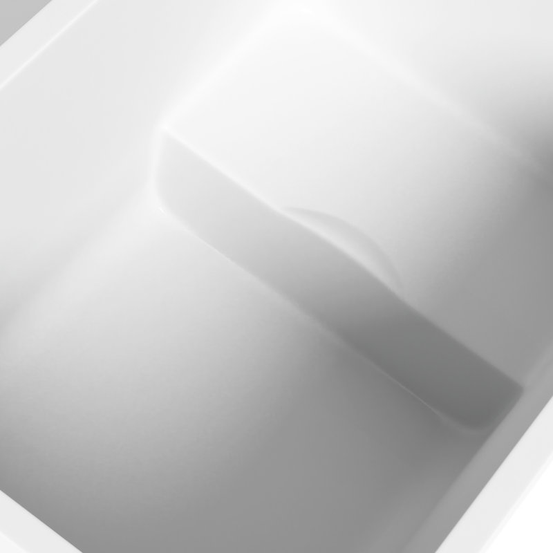 Tidal 47" Acrylic Freestanding Bathtub With Seat Rectangular Freestanding Soaking Tub