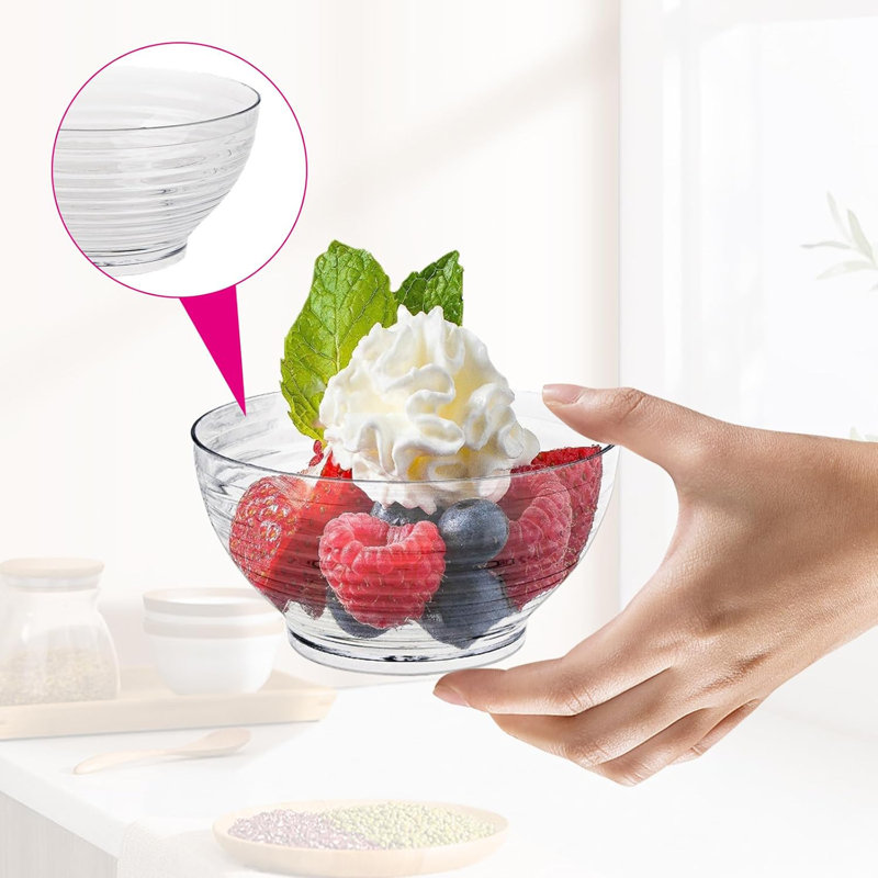 150-pack 3 Oz Clear Plastic Dessert Bowls