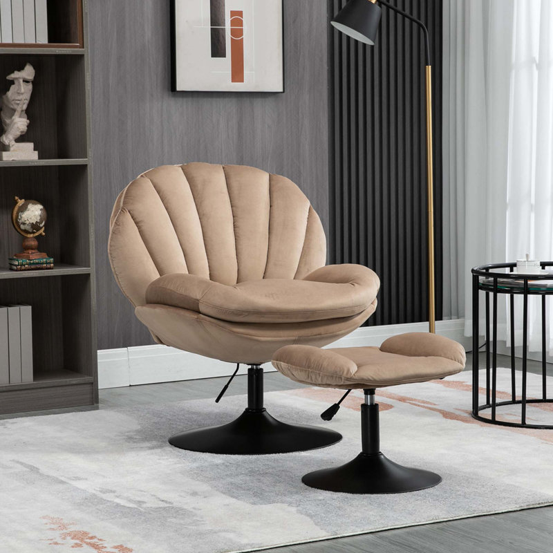 Greylin Velvet Swivel Accent Chair, Velvet Khaki