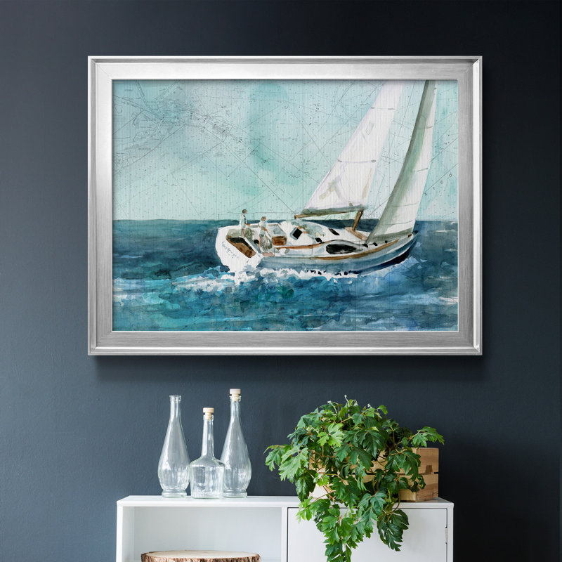«Antique World Map Grid IV», peinture sur toile encadrée, Argent, H 26,5 po x l 36,5 po x P 1,5 po