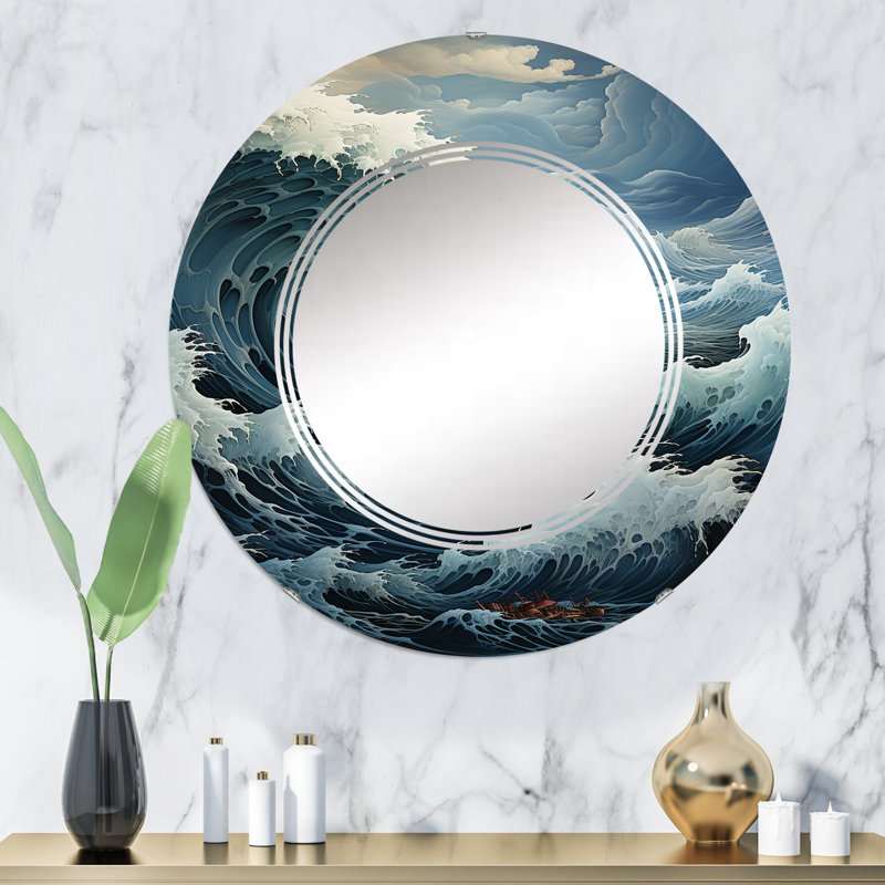 Aubart - Miroir mural rond, 32 po x 32 po