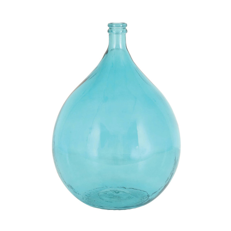 Glass Floor Vase, Turquoise
