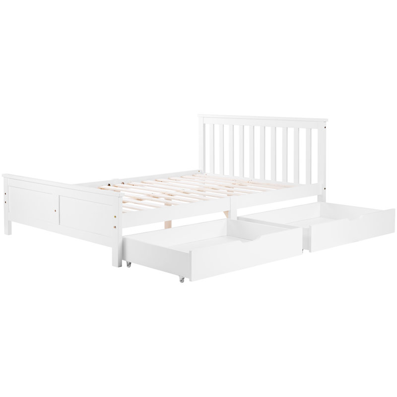 Storage Bed, White, Double (4'6)