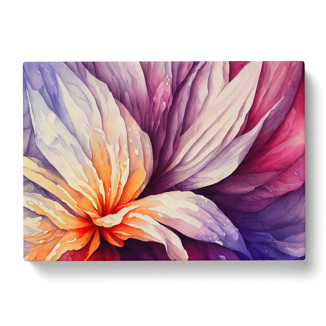 Supreme Watercolour Flowers Abstract - Wrapped Canvas