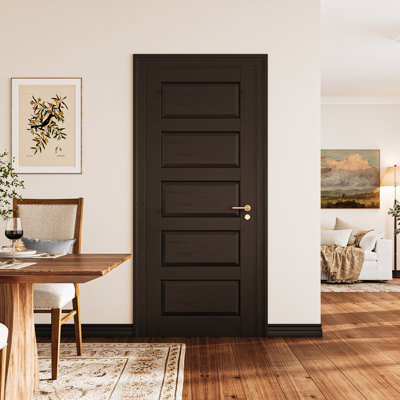 Primed Interior 5 Panel Door Slab Solid Manufactured Wood Shaker Standard Door Slab Door Without Hardware Kit 80" x 28"