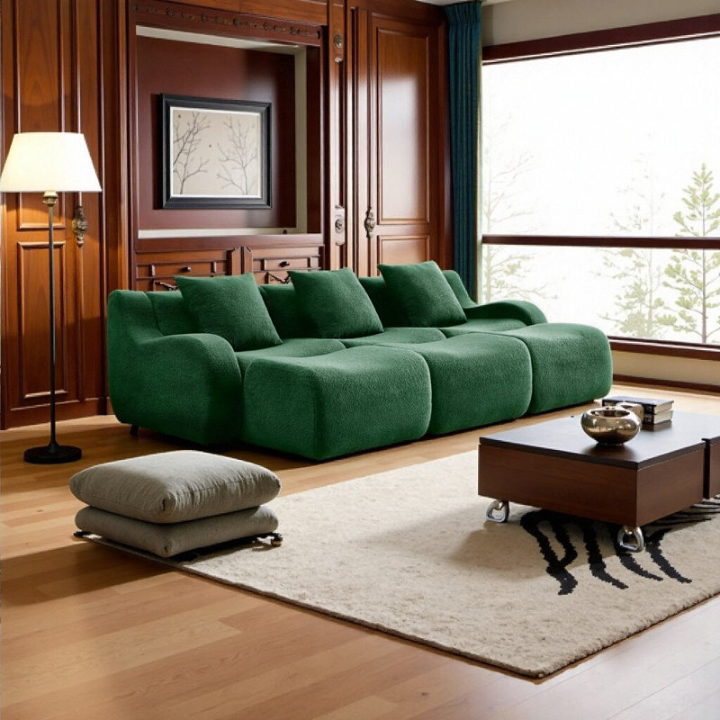 Canapé modulaire DreamCloud Comfort: canapé modulaire en tissu avec conception ergonomique et assemblage zéro, Vert