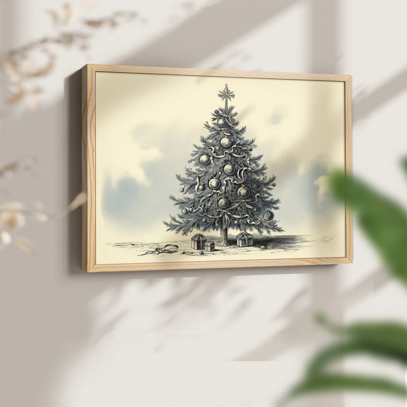 Chirstmas Art-CCLxxxi - Reproduction encadrée - Restickable, Naturel, H 11 po x l 14 po