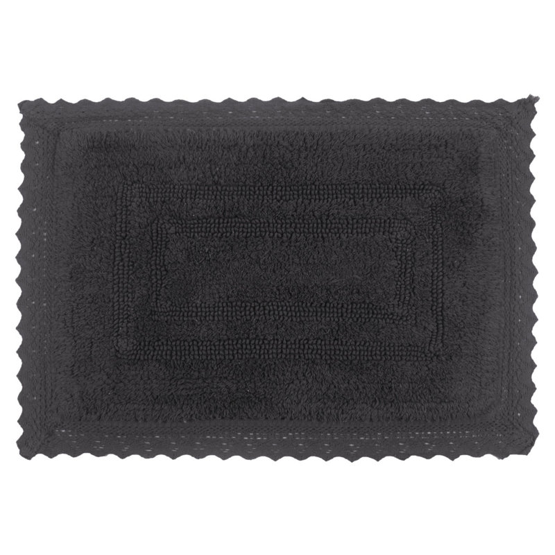 Tapis de bain réversible 100% coton Opulent Bathmat, l 17 po x L 24 po, gris