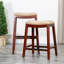 Tabouret de comptoir, siège en cuir-1443320347-1443320346