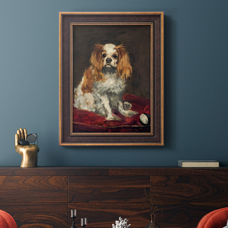 Cavalier King Charles - peinture sur toile encadrée, H 20 po x l 16 po x P 2,5 po