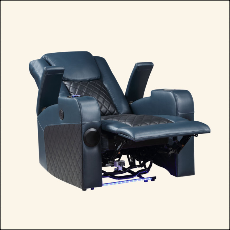 Alair Leather Aire Power Motion Recliner W/Bluetooth, Wireless Charger & Cupholder