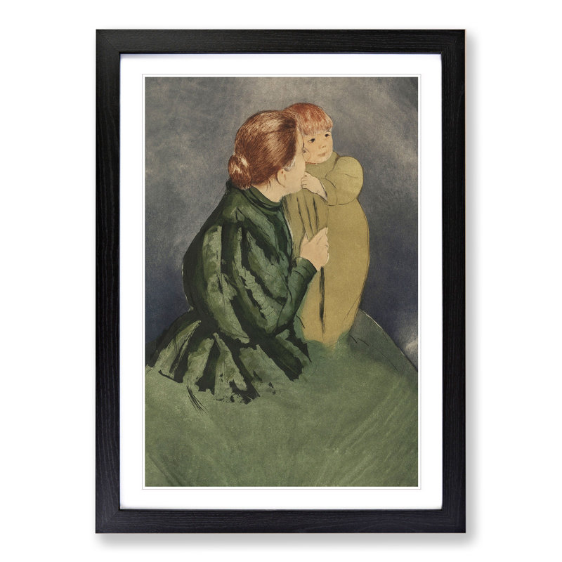 Mother and Child Vol.5 by Mary Cassatt - Framed Print, 48cm H x 36cm W x 2cm D, Black Framed