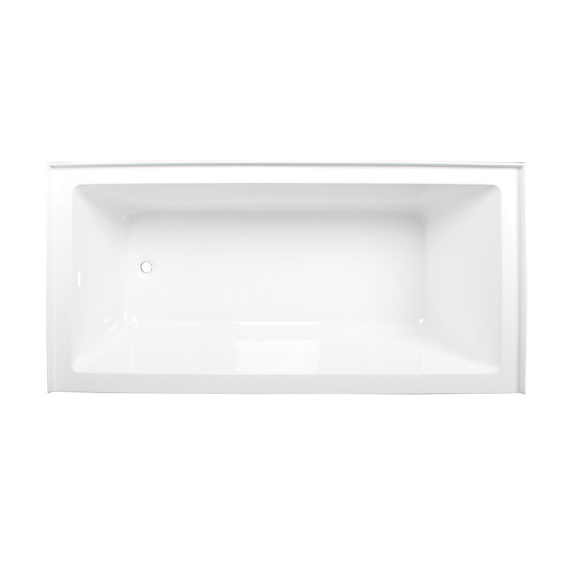 Kingston Brass Aqua Eden 66-Inch Acrylic Rectangular 3-Wall Alcove Tub, Left