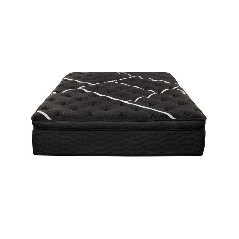 Matelas simple avec technologie de refroidissement et mousse viscoélastique gélifiée pour soulager la chaleur, durabilité accrue, ressorts ensachés individuellement avec mouvement central sans mouvement, noir et blanc, matériau, acier