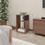 Table d'appoint moderne en mélamine avec rangement ouvert, chêne clair et wengé