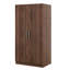 Armoire-penderie 2 portes en bois avec 3 tablettes de rangement, brun