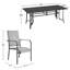 Ensemble de salle à manger de patio 9 pièces, ensemble de table et chaises d'extérieur pour 8, 8 chaises en textilène, 1 table rectangulaire en fer avec trou de parasol réglable, ensemble de mobilier de patio pour terrasse, jardin, pelouse, bord de p-110189128