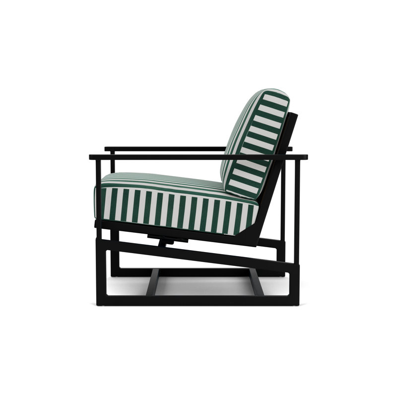 Summit Outdoor Rocker Chair, Fawn, Safari White Stripe, Ebony