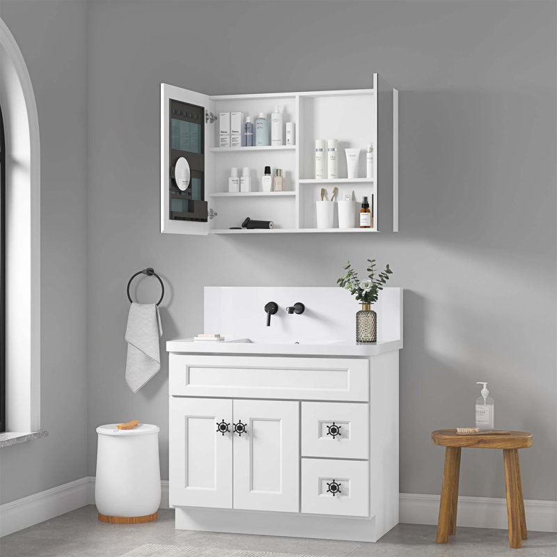 Armoire à pharmacie sans cadre Surface Mirror, H 26 po x l 36 po x P 4,8 po