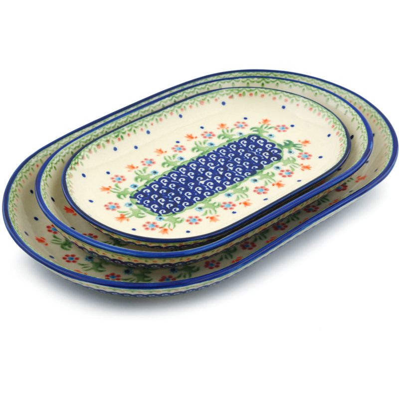 Spring Flowers Stoneware Platter