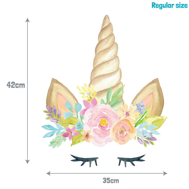 Unicorn Horn Wall Sticker (Plain), 42cm H x 35cm W