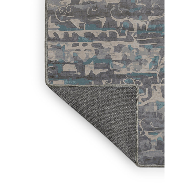 Tapis gris soyeux et moelleux, Rectangle 8 pi x 10 pi