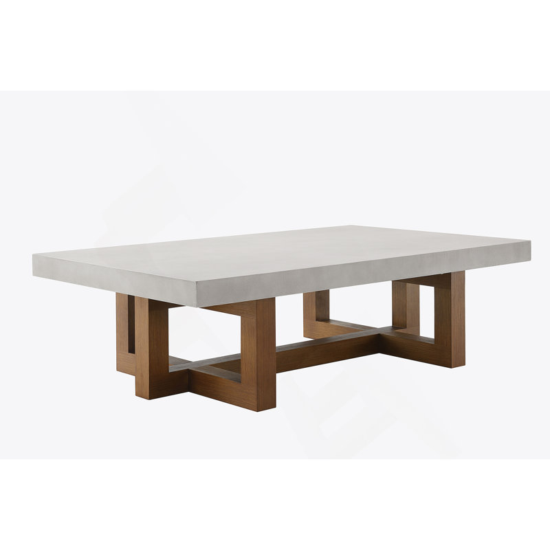 Table basse en faux béton et plateau en finition keven