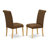 7 Piece Dining Table Set Consist of an Oval Butterfly Leaf Kitchen Table and 6 Brown Linen Fabric Upholstered Chairs, Oak-990875090