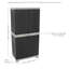 Armoire de rangement avec 3 tablettes réglables et 4 fenêtres - gris anthracite