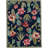 Mehcad Floral Handmade Tufted Navy/Green/Pink Area Rug-1462060330