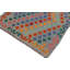 Tapis vert / bleu / gris en laine à motif de chevrons fait à la main 3 pi 3 po x 4 pi 10 po Madee