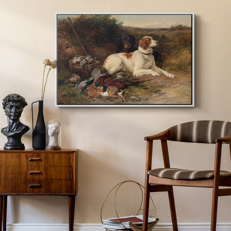 «Vintage Animal Print», toile tendue avec châssis encadré, Blanc, H 25 po x l 17 po