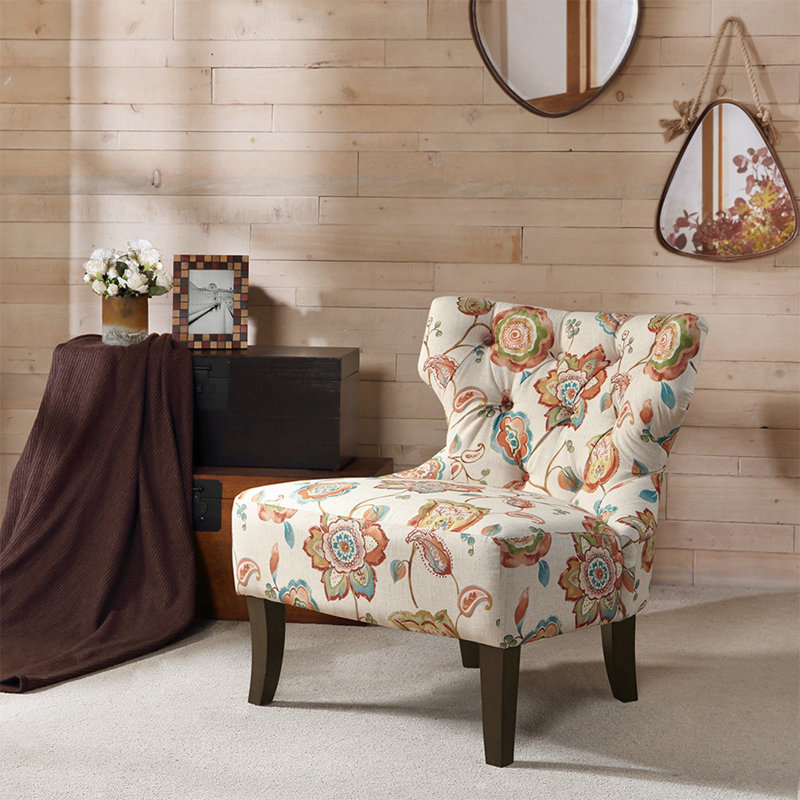 Fauteuil de chambre rembourré Tansley, fauteuil de lecture, fauteuil d'appoint avec pieds en bois de bouleau