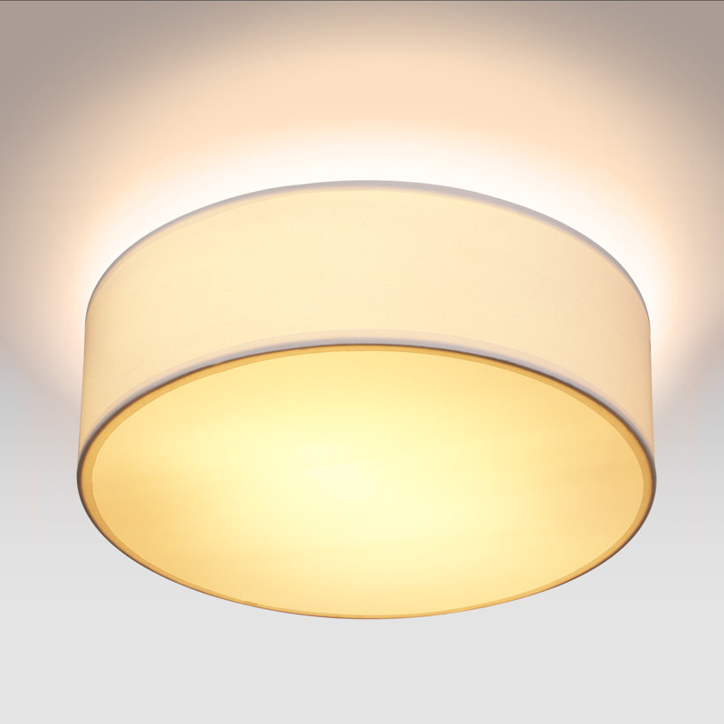 1-Light Flush Mount, White, 12.5cm H x 30cm W x 30cm D