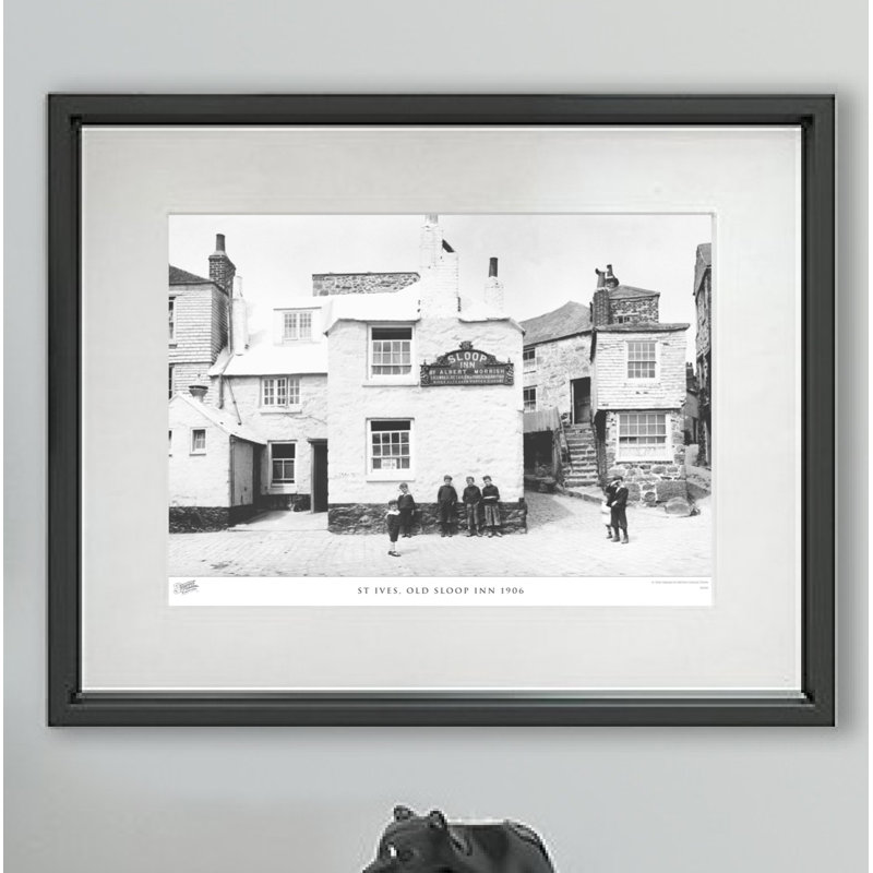 St Ives, Old Sloop Inn 1906 by Francis Frith - Single Picture Frame Print, 40cm H x 50cm W x 2.3cm D