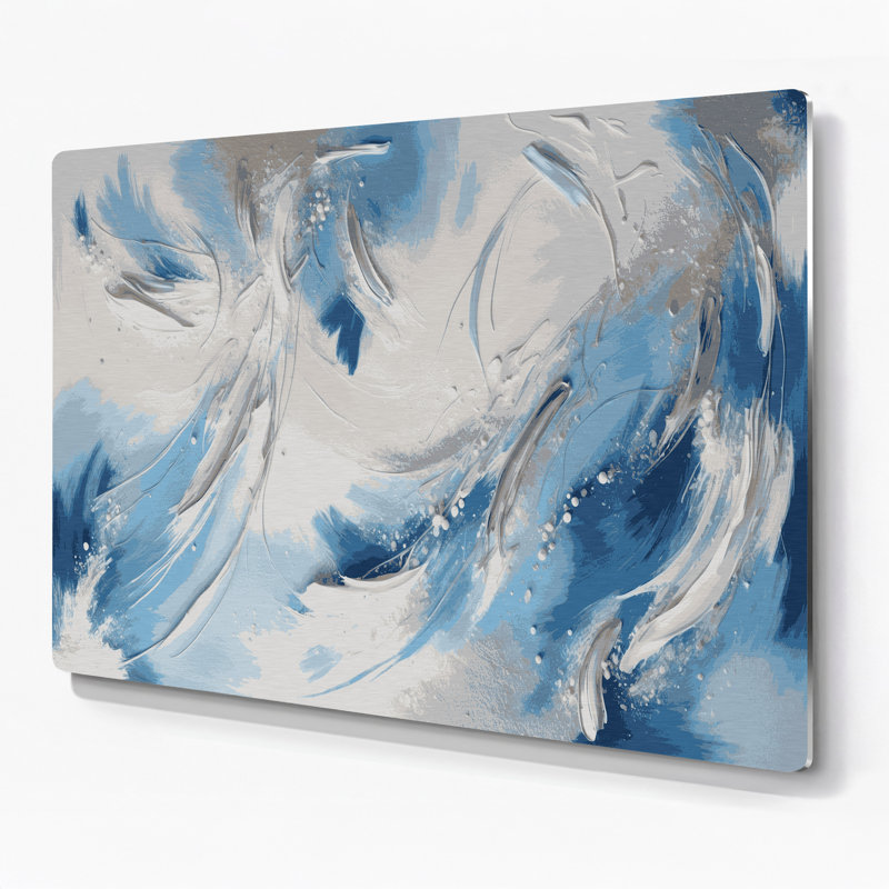 «Lyrical Abstraction 92», art mural en métal gris, H 20 po x l 20 po