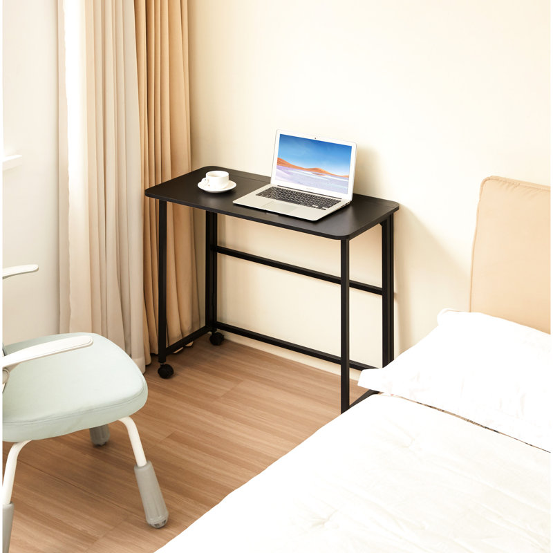 31.5 Inches Black Foldable Desk, Small Areas, Construction, Portable For Home Use, Effortless To Store In Gaps Home, Corners