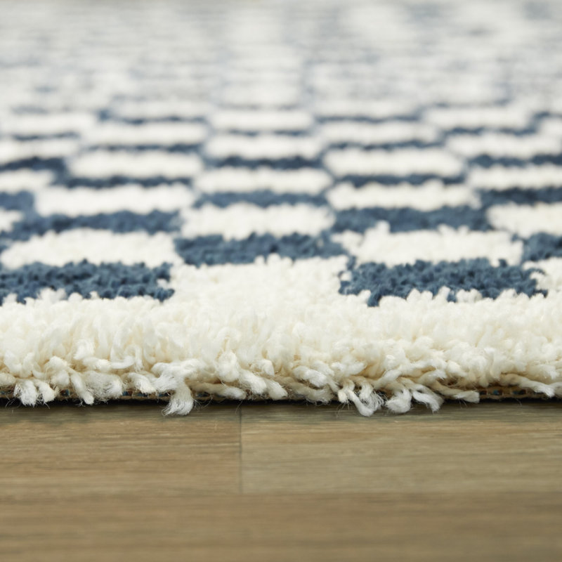 Barrile Chequered Machine Woven Area Rug, Rectangle 200 x 290 cm